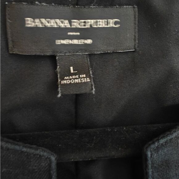 Banana Republic Linen Cotton Blend Black Sheath Midi Dress V-neck Sleeveless L - Picture 9 of 9